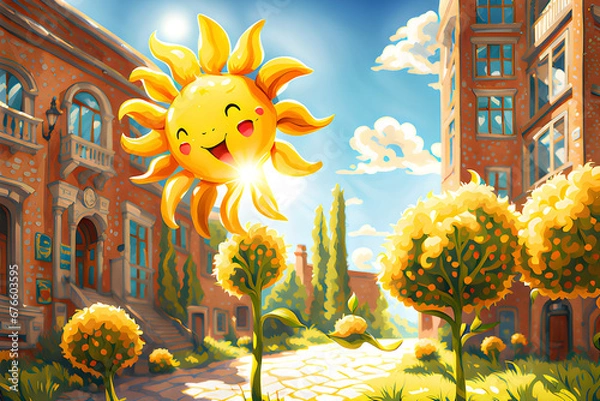 Fototapeta a sunny day. Generative AI