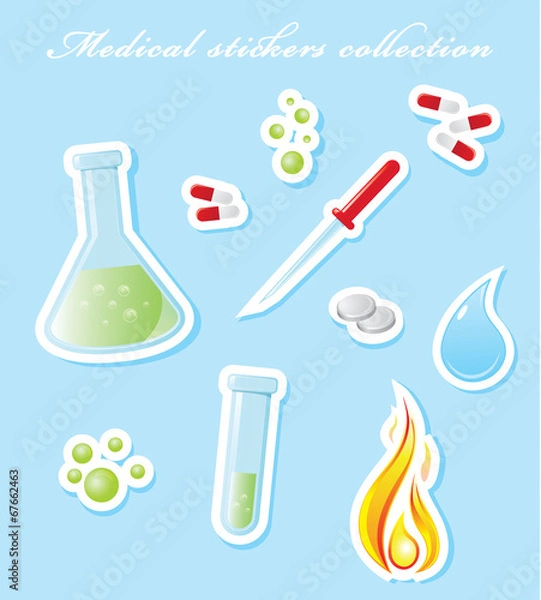 Fototapeta Medical supply stickers collection