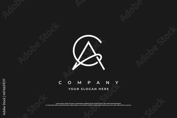 Obraz Simple and Minimal Letter AC or CA Monogram Logo Design