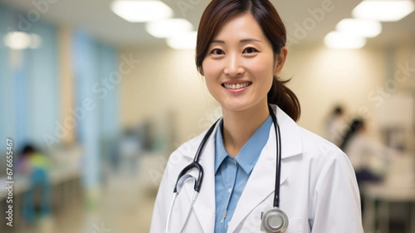 Obraz アジア人の女医