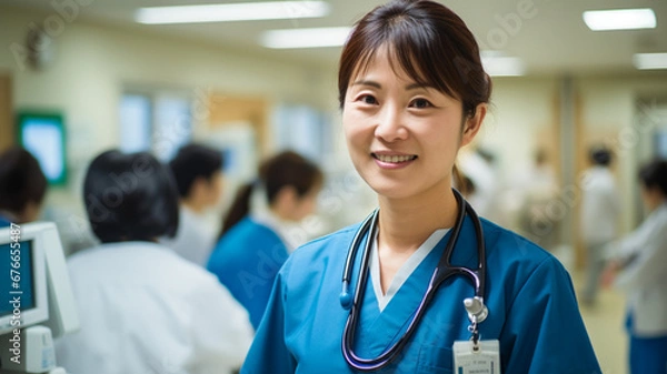 Obraz アジア人の女医