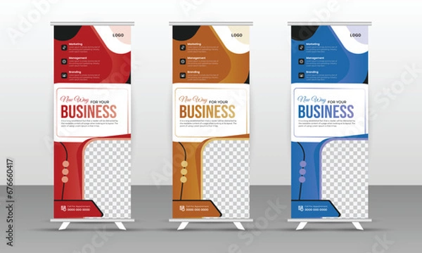 Obraz Template design for a roll-up banner stand