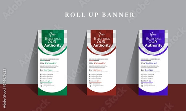 Fototapeta Modern And Creative Roll Up Banner, Web Banner Design Template