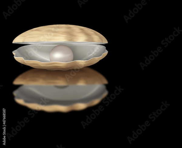 Obraz pearl on a black background