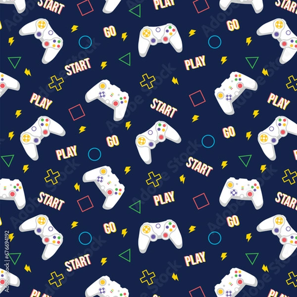 Obraz Video game controller seamless pattern