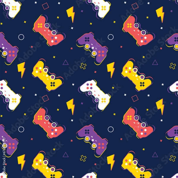 Obraz Video game controller seamless pattern