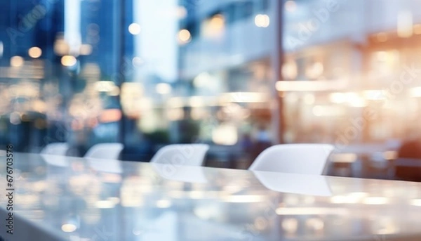 Obraz Beautiful blurred background of a light modern office interior 
