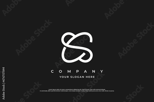 Obraz Initial Letter CS or SC Logo Design Vector