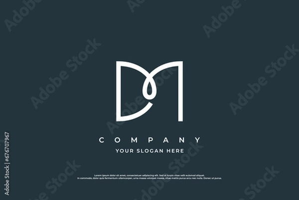 Fototapeta Initial Letter DM Monogram Logo Design Vector