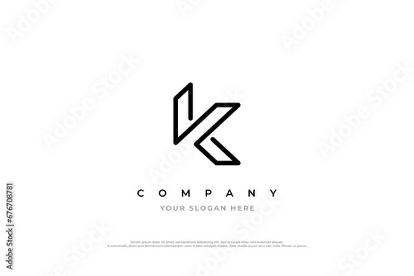Obraz Minimal Initial Letter K Logo Design Vector