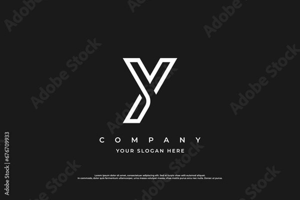 Obraz  Minimal Letter Y Logo Design Vector