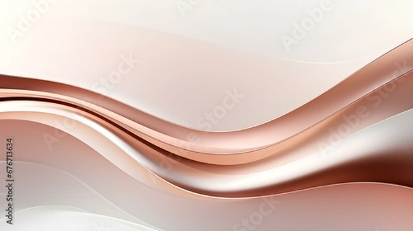 Fototapeta Abstract 3D Background of Curves and Swooshes in rose gold Colors. Elegant Presentation Template