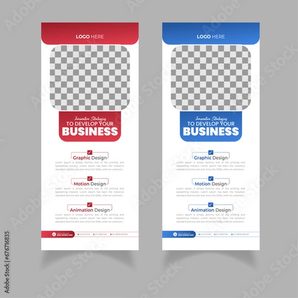 Fototapeta Modern business roll up template