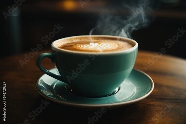 Fototapeta cup of coffee on the table