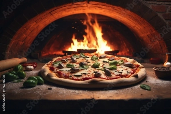 Obraz pizza on the grill