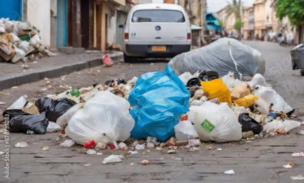 Obraz garbage in the street