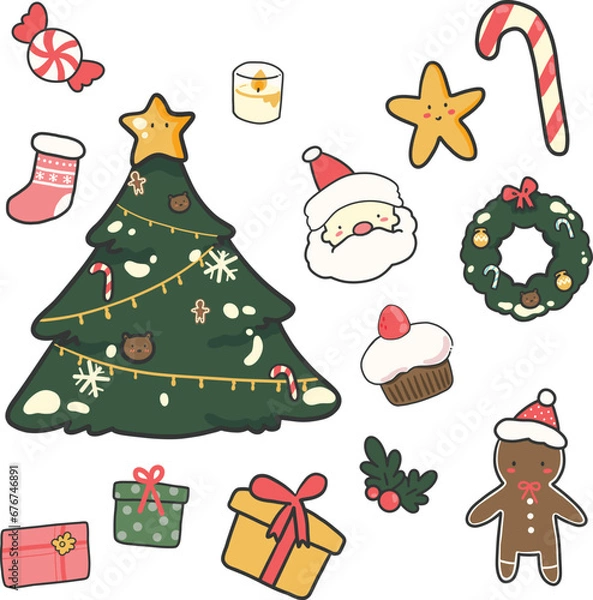 Obraz set of christmas elements