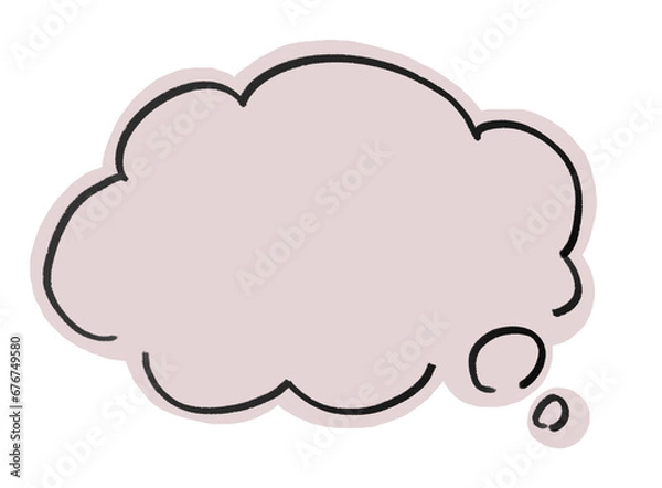 Fototapeta 手書きのシンプルな雲形吹き出し