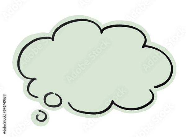 Fototapeta 手書きのシンプルな雲形吹き出し
