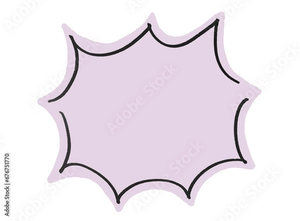 Obraz 手書き　シンプル　ギザギザ　ふきだし　漫画