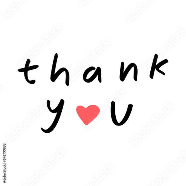 Fototapeta Thank you with heart shape element