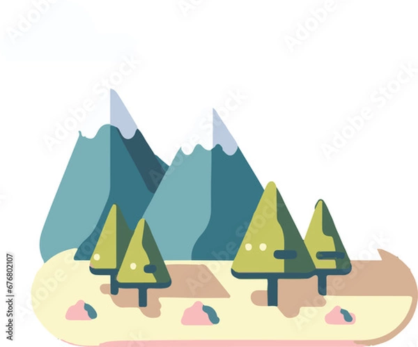 Obraz camping in the forest flat design illustration vector