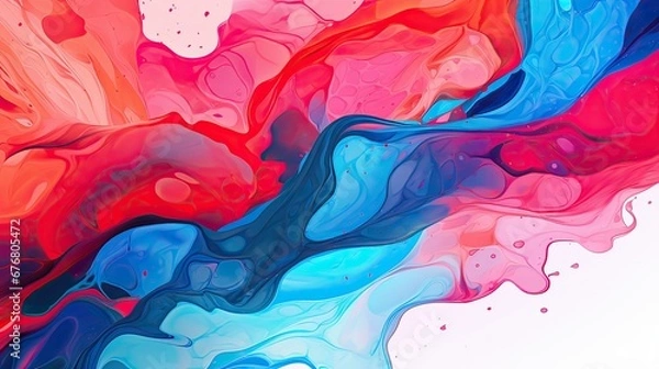 Obraz Trendy watercolor ink splashes and smokes in natural patterns for Wallpaper or stationary printing