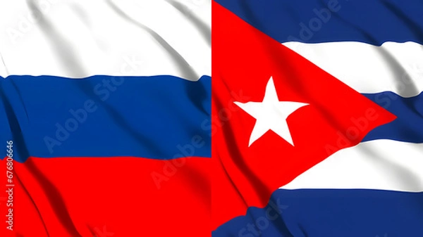 Obraz ロシアとキューバの国旗