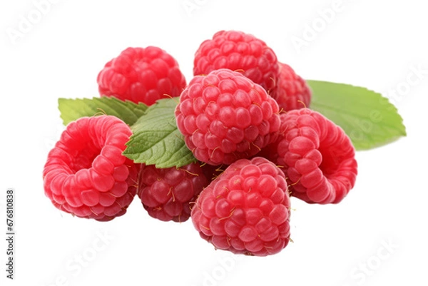 Fototapeta raspberry on a white transparent background