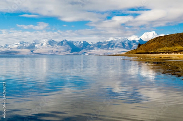 Obraz Tibet. Lake Mansarovar. Early morning.