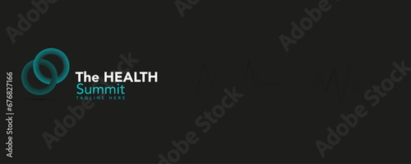 Fototapeta logo graphic design of annual event summit and title made for the healthcare medical theme - annual convention for doctors and nurses