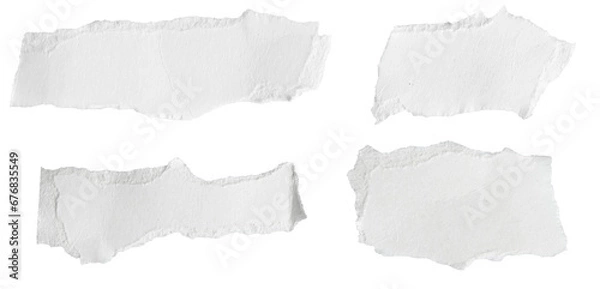 Fototapeta piece of white paper on white isolated background