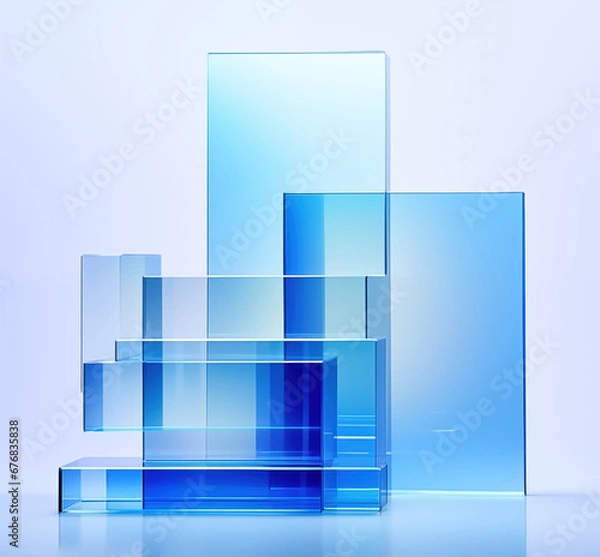 Fototapeta Glass translucent abstract sculpture by Generative AI