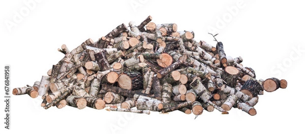 Fototapeta Firewood Birch transparent background