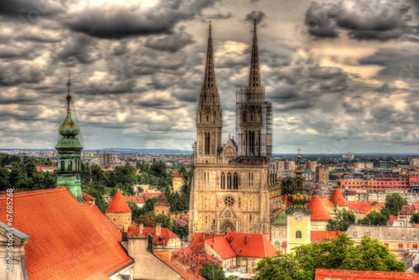 Fototapeta View of Zagreb Cathedral - Croatia