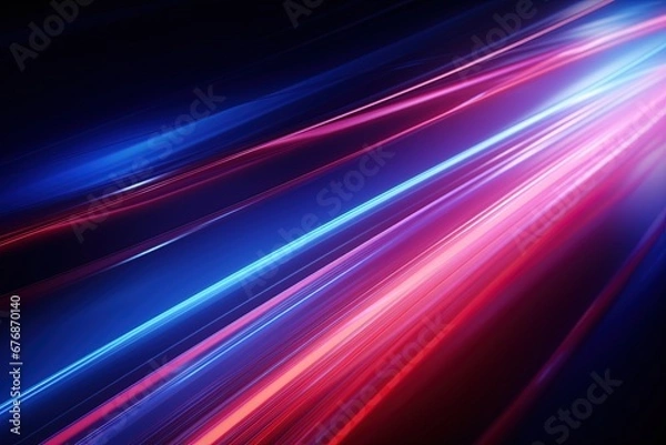 Obraz Abstract background with glowing lines in blue and pink colors.