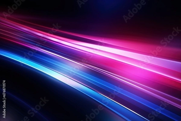 Fototapeta Abstract background with glowing lines in blue and pink colors.