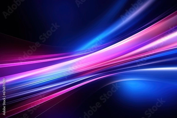 Fototapeta Abstract background with glowing lines in blue and pink colors.