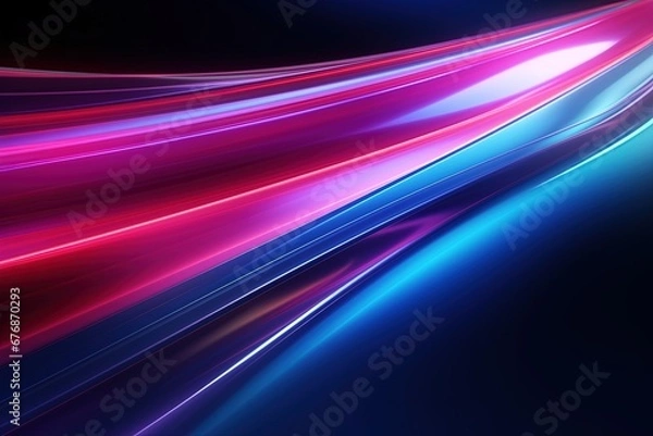 Obraz Abstract background with glowing lines in blue and pink colors.