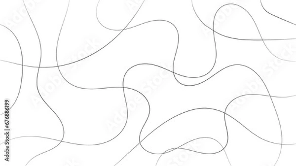 Obraz Random line pattern background. Decorative pattern with tangled curved lines. Random chaotic lines abstract geometric pattern vector background.	
