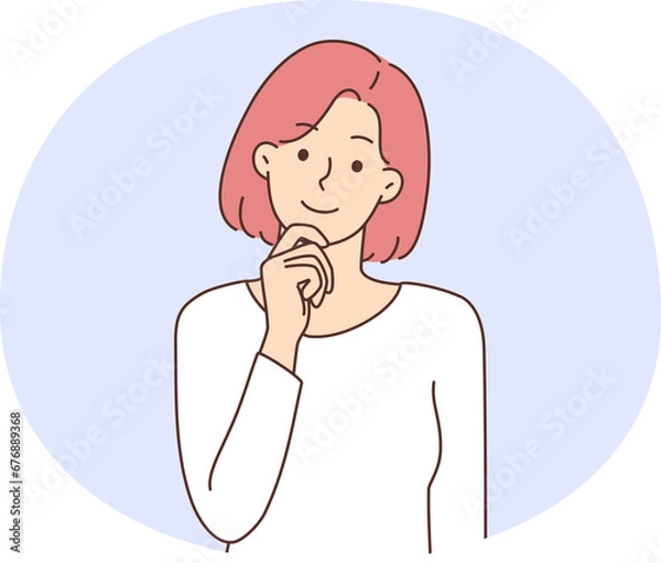 Fototapeta Woman thinking of problem solution