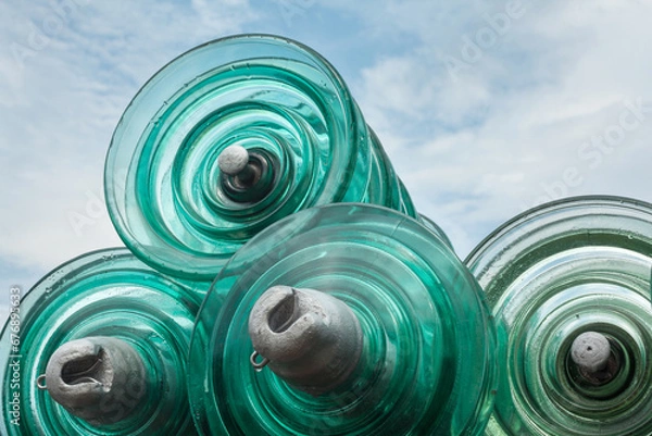 Obraz Glass disc insulators.