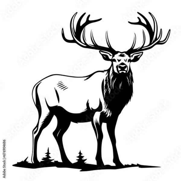 Obraz Elk Silhouette Vector