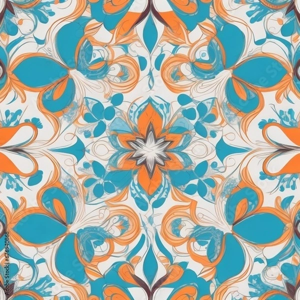 Fototapeta seamless pattern with flowers