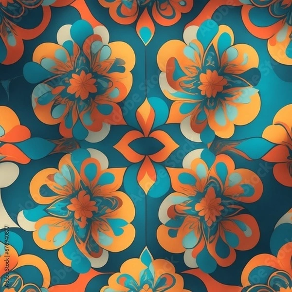 Fototapeta seamless pattern with flowers