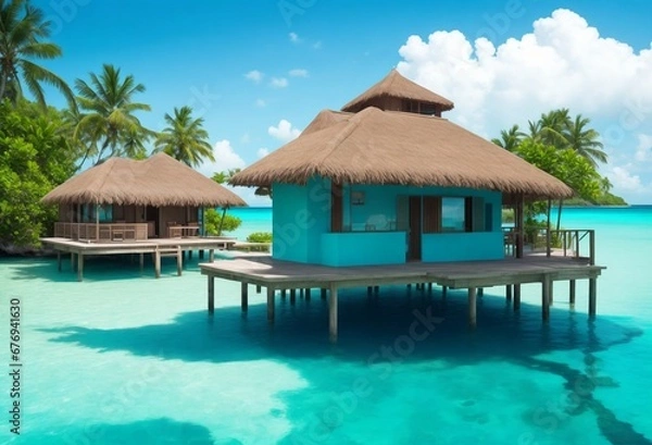 Fototapeta tropical resort pool