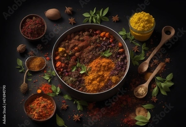 Fototapeta spices and herbs