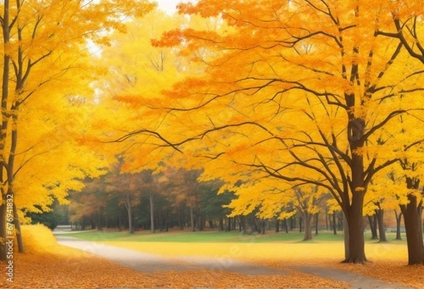 Obraz autumn trees in the park