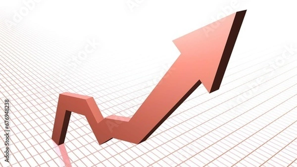 Obraz graph with arrow up, business success