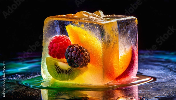 Fototapeta cube with fruit